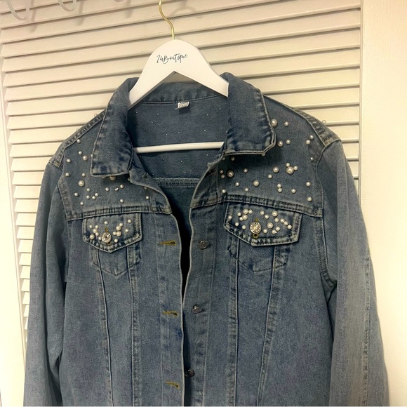 Mother of the Bride Pearl Denim Jacket 4X NWT - Picture 9 of 14